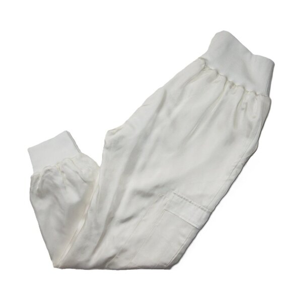 NWT Cinq a Sept Tous Les Jour Giles Joggers in Ivory Satin Pull-on Pants M - Picture 6 of 6
